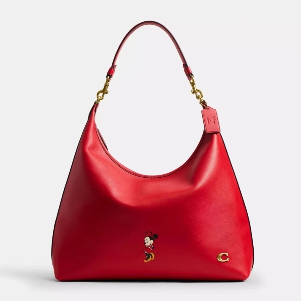DISNEY X COACH Juliet Shoulder Bag 38 Minnie Mouse Bright Cardinal Red